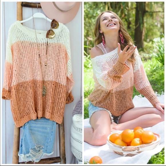 Color Block Wide Neck Sweater NWT - Picture 1 of 8